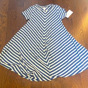 Girl’s navy/white striped Nordstrom dress
